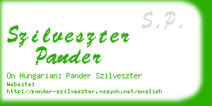 szilveszter pander business card